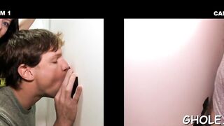 Perfect gloryhole gay blowjob