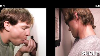 Perfect gloryhole gay blowjob