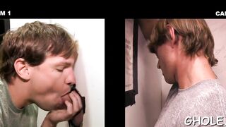 Perfect gloryhole gay blowjob