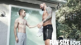 FunSizeBoys - Hot DILF trainer shows a tiny twink how to take raw dick