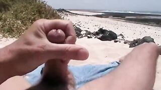 Shooting A Nice Load On The Beach