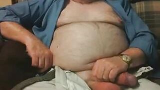 Hairy Grandpa Bear Fondling His Cock