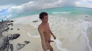 Str8 men jerk off in Cuba beach Playa