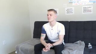 Smooth college jock gets nude and masturbates at casting