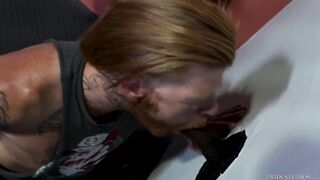 ExtraBigDicks - Tattooed Redhead Takes Raw BBC Through Glory Hole