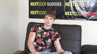 NEXT DOOR CASTING - Sixpack college jock cums after wanking at his casting