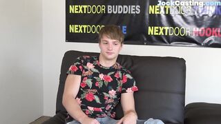 NEXT DOOR CASTING - Sixpack college jock cums after wanking at his casting