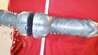 Prostate milking with HUGE dildo in Chastity till orgasm223