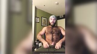 Hairy Lumberjack Shows Off his Cock No Cum