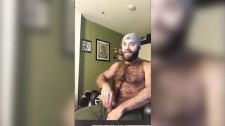 Hairy Lumberjack Shows Off his Cock No Cum