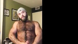 Hairy Lumberjack Shows Off his Cock No Cum