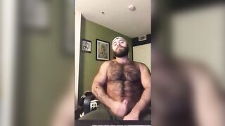 Hairy Lumberjack Shows Off his Cock No Cum