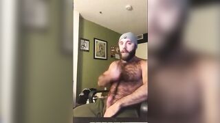 Hairy Lumberjack Shows Off his Cock No Cum