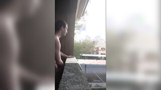 Exhibitionist almost caught jacking in public on my balcony23