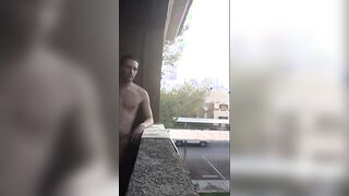 Exhibitionist almost caught jacking in public on my balcony23