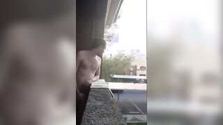 Exhibitionist almost caught jacking in public on my balcony23