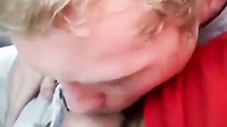 Blonde boy sucks daddy in the car25