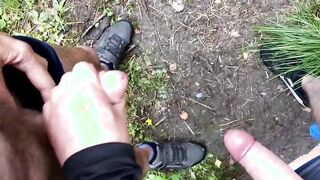 2 guys wanking down the woods25