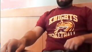 Bearded Bro Public Jerk Off in A Coffee Shop