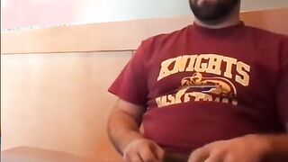 Bearded Bro Public Jerk Off in A Coffee Shop