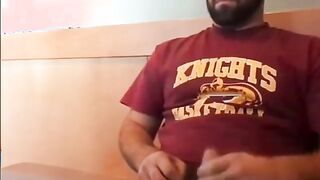 Bearded Bro Public Jerk Off in A Coffee Shop