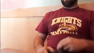 Bearded Bro Public Jerk Off in A Coffee Shop