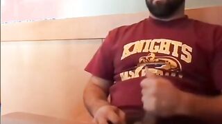 Bearded Bro Public Jerk Off in A Coffee Shop