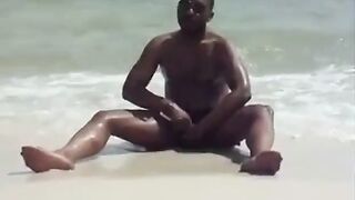 stroking off at the beach