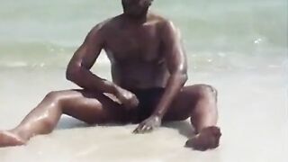 stroking off at the beach