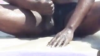 stroking off at the beach