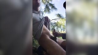 Milking off in park