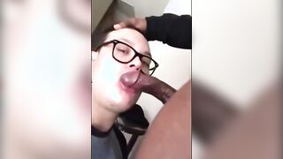 White Dude Fellating BIG BLACK COCK