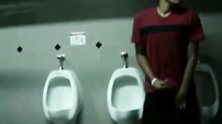 Bigcockflasher Tugging in public wc