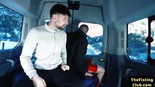 THE GOING KNUCKLE DEEP PUB - Dickblowing boy draining while fisted in the van couple