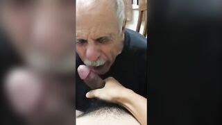 Elder father give me oral job and slurp my jizm