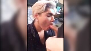 Latino Whore Gulps Monstrous Fountain Dangled White Thug