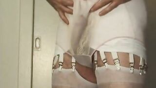 Dyanne JO in 20-garter girdle -- Spunk Globs Keep Falling