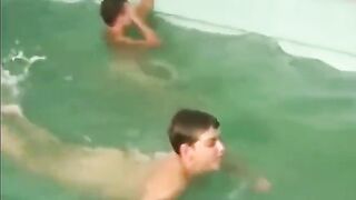 Tree Lads Dipping in a Pool