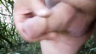 Outdoor Foreskin Masturbating and Nutting