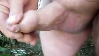 Outdoor Foreskin Masturbating and Nutting