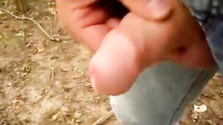 Uncircumcised Schlong Outdoor Milking and Jizzing