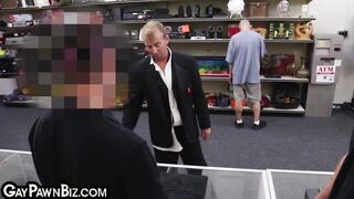 Homosexual pawn likes 3ome pummeling in office after dicksucking