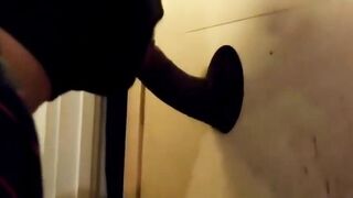 BIG BLACK COCK getting gargled at homemade glory crevice with CIM