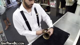 Fag pawn doggie pummeled in wc of the pawn store