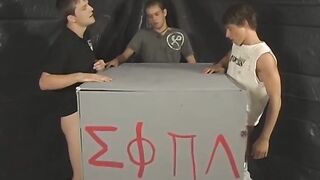 TRAIN YOUNGSTERS - Fraternity newbie Dillon Samuels deepthroats shafts in four-way (Kameron Scott)