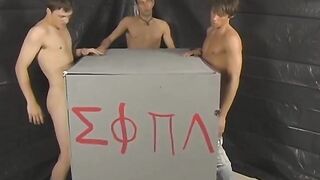 TRAIN YOUNGSTERS - Fraternity newbie Dillon Samuels deepthroats shafts in four-way (Kameron Scott)