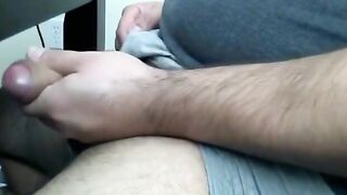 Obese uncircumcised otter on web cam