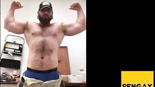 Muscle guy displaying his salami