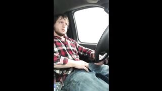 Jerking cock while driving in my car