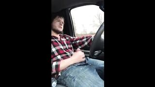 Jerking cock while driving in my car